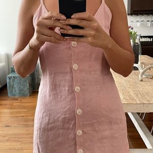 Reformation- pink linen dress